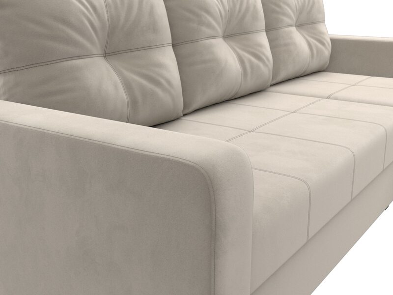 Диван угловой Ливерпуль Лайт правый угол, Микровельвет, Бежевый