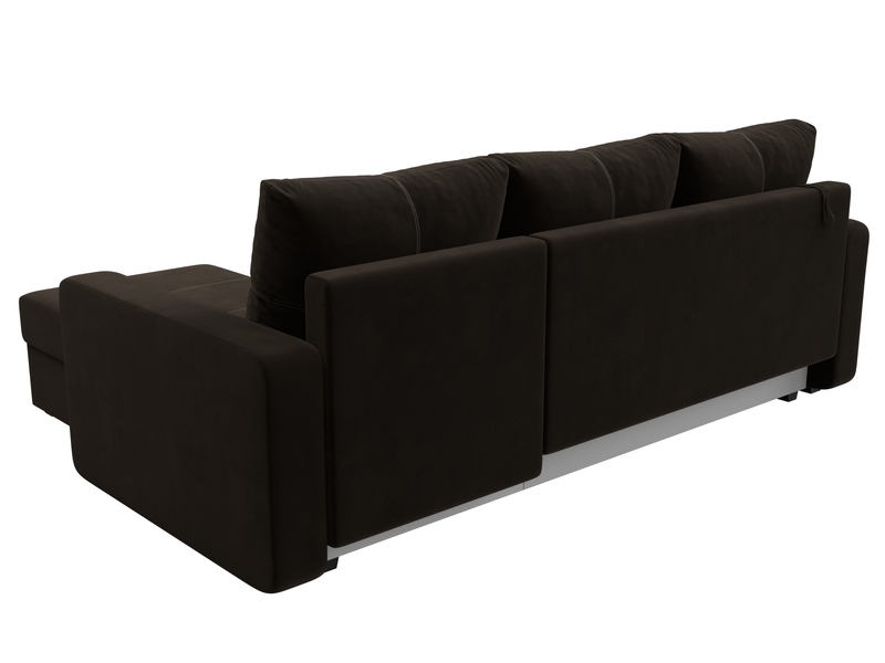 Диван угловой Ливерпуль Лайт правый угол, Микровельвет, Коричневый