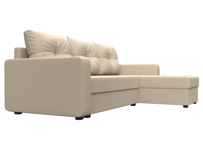 Диван угловой Ливерпуль Лайт правый угол, Экокожа, Бежевый