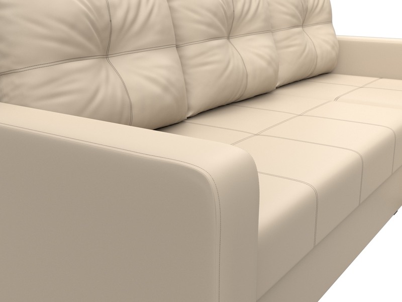 Диван угловой Ливерпуль Лайт правый угол, Экокожа, Бежевый