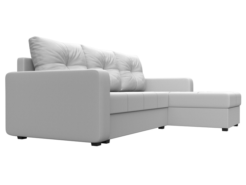 Диван угловой Ливерпуль Лайт правый угол, Экокожа, Белый