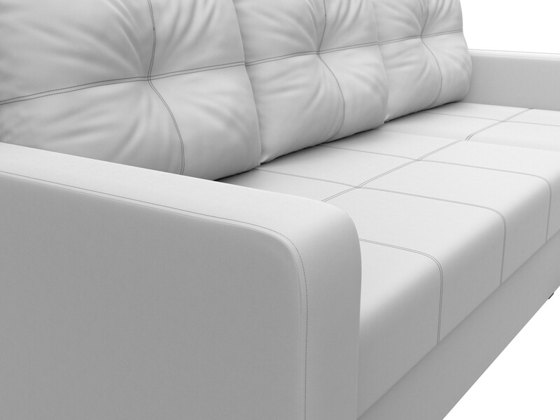 Диван угловой Ливерпуль Лайт правый угол, Экокожа, Белый