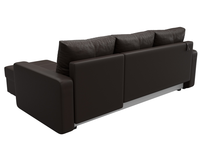 Диван угловой Ливерпуль Лайт правый угол, Экокожа, Коричневый