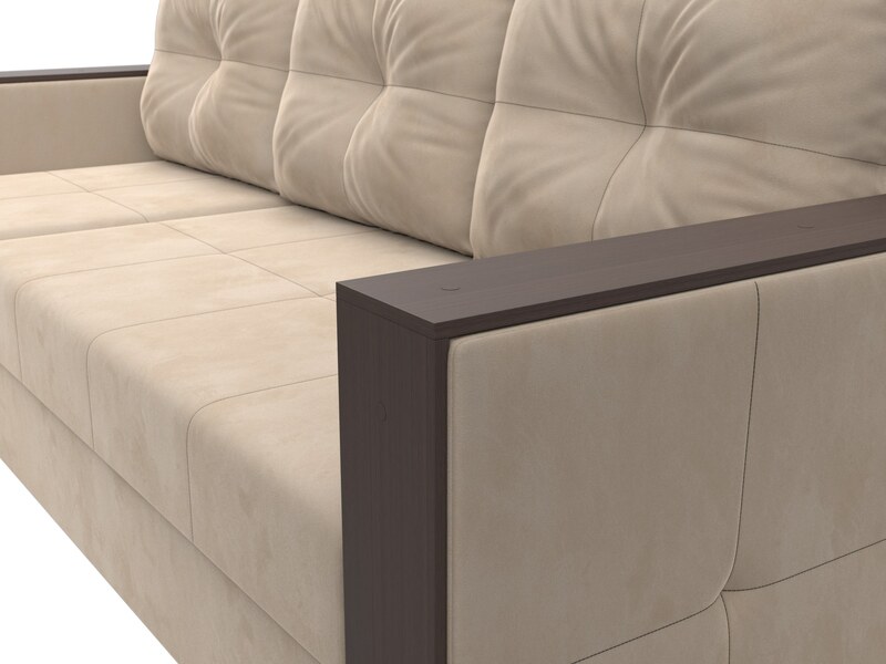 Диван угловой Валенсия Лайт левый угол, Велюр, SEVEN 729 бежевый