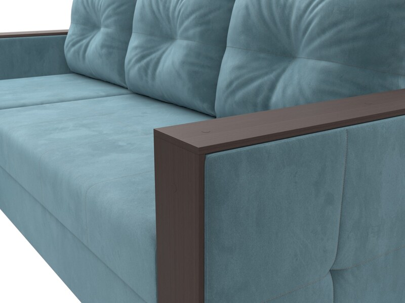 Диван угловой Валенсия Лайт левый угол, Велюр, SEVEN 113 бирюзовый