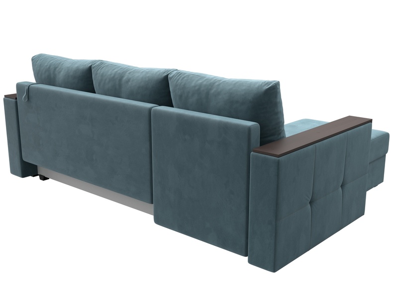 Диван угловой Валенсия Лайт левый угол, Велюр, SEVEN 113 бирюзовый