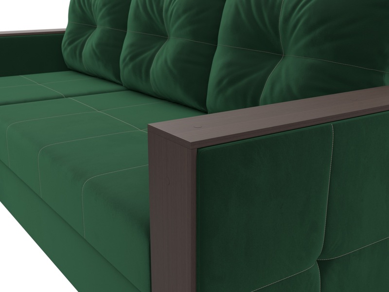 Диван угловой Валенсия Лайт левый угол, Велюр, SEVEN 626 зеленый