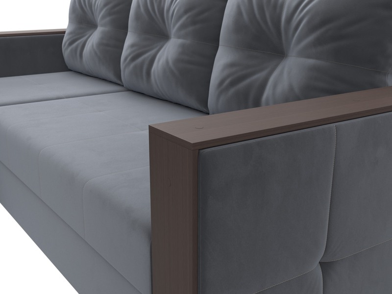 Диван угловой Валенсия Лайт левый угол, Велюр, SEVEN 17 серый