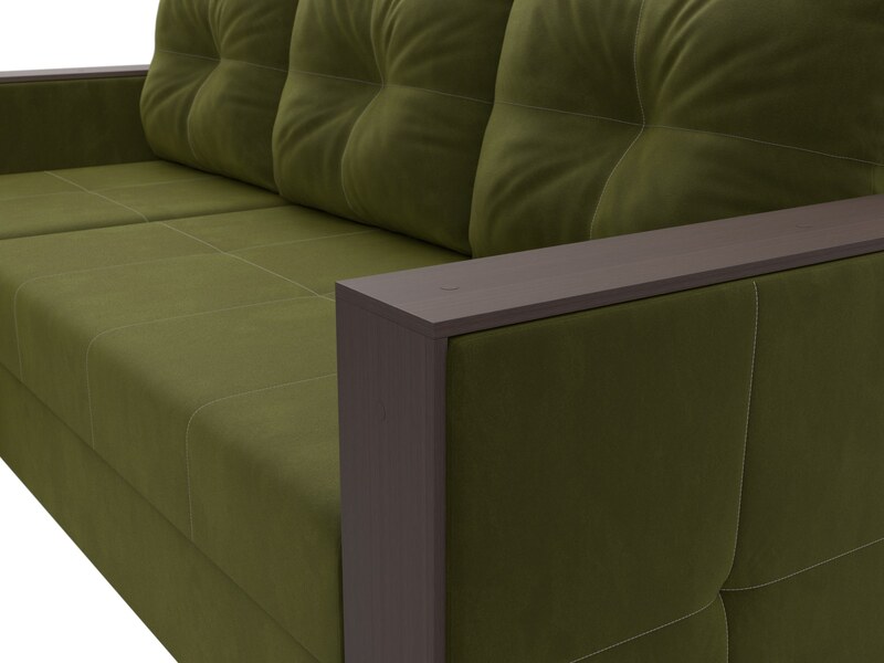 Диван угловой Валенсия Лайт левый угол, Микровельвет, Зеленый