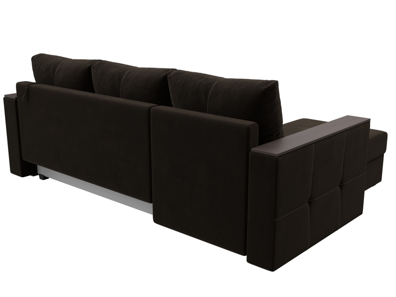 Диван угловой Валенсия Лайт левый угол, Микровельвет, Коричневый