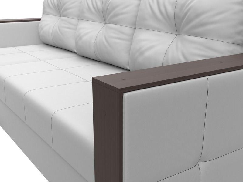 Диван угловой Валенсия Лайт левый угол, Экокожа, Белый