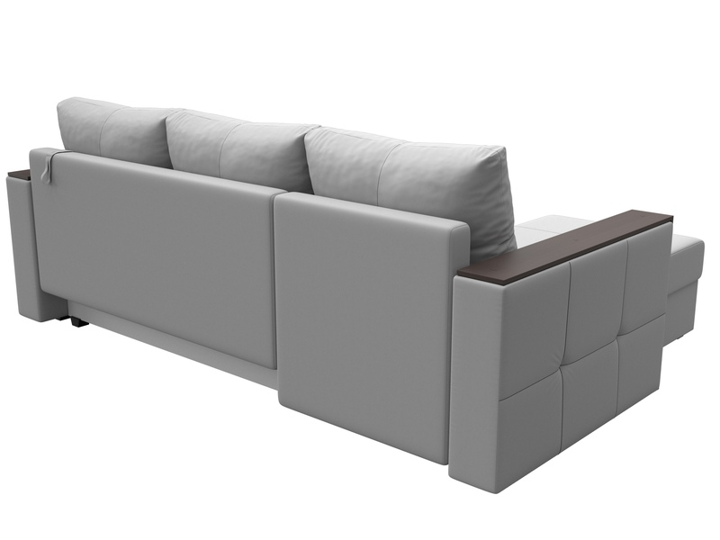 Диван угловой Валенсия Лайт левый угол, Экокожа, Белый