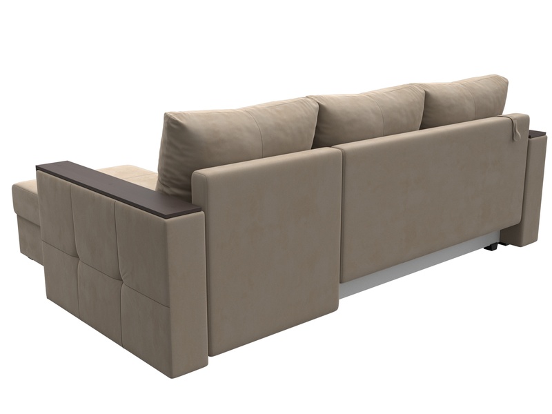 Диван угловой Валенсия Лайт правый угол, Велюр, SEVEN 729 бежевый