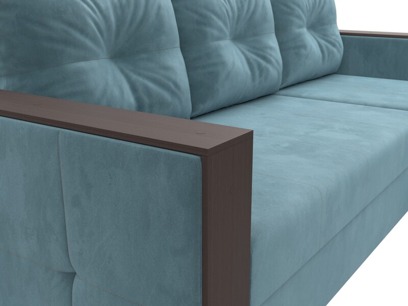 Диван угловой Валенсия Лайт правый угол, Велюр, SEVEN 113 бирюзовый