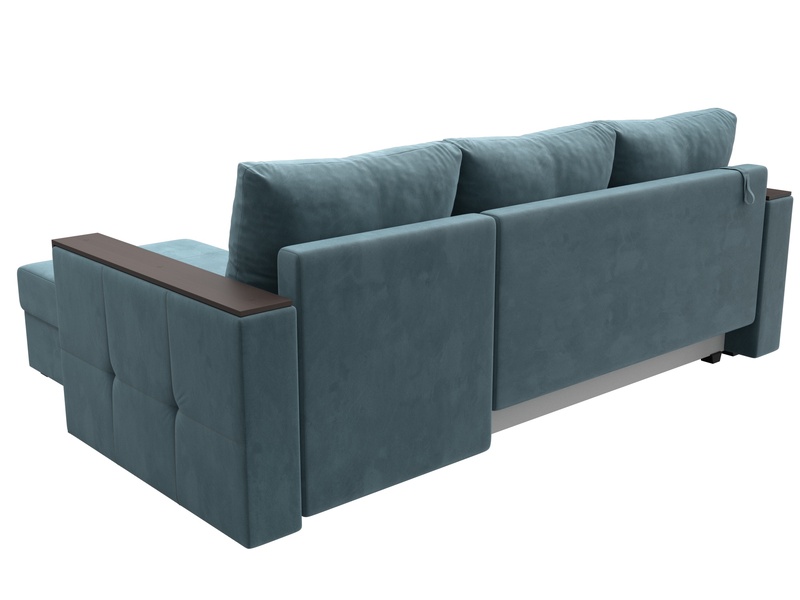 Диван угловой Валенсия Лайт правый угол, Велюр, SEVEN 113 бирюзовый