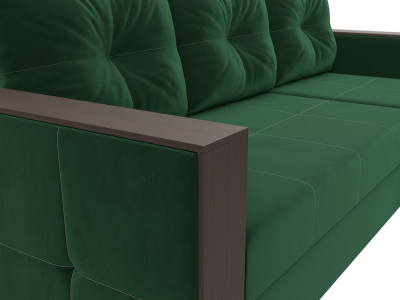 Диван угловой Валенсия Лайт правый угол, Велюр, SEVEN 626 зеленый