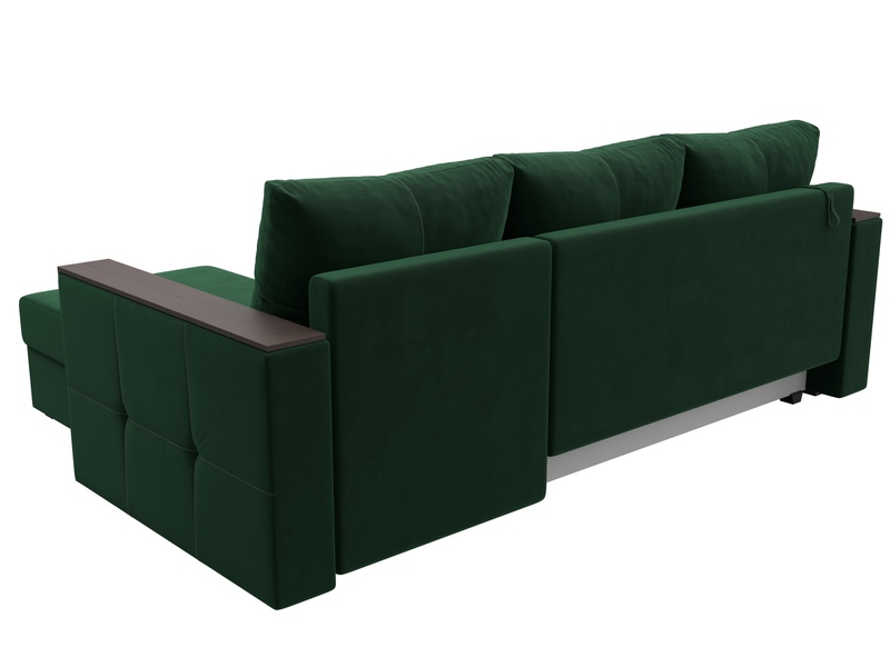 Диван угловой Валенсия Лайт правый угол, Велюр, SEVEN 626 зеленый