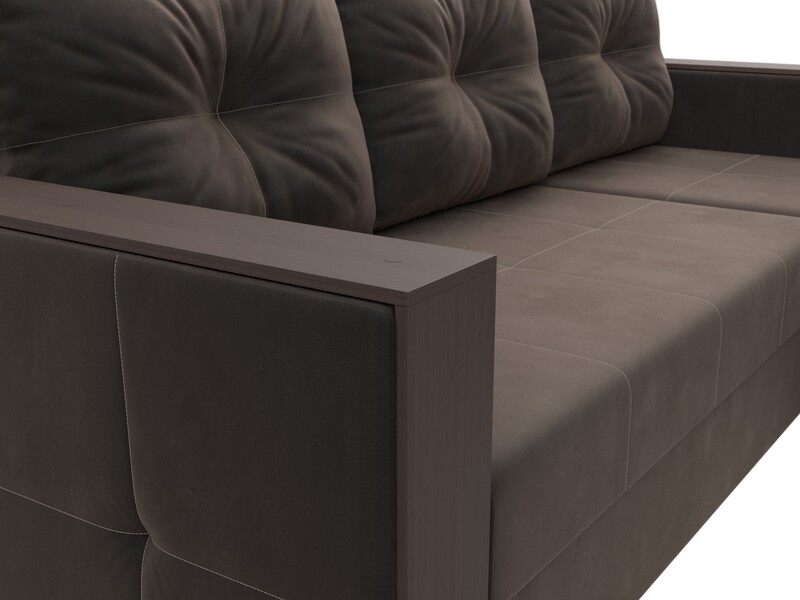 Диван угловой Валенсия Лайт правый угол, Велюр, SEVEN 727 коричневый