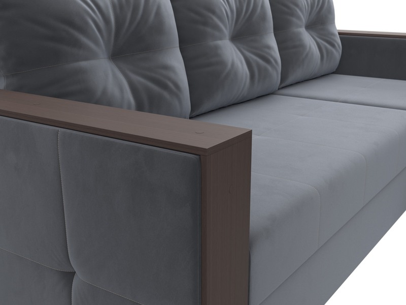 Диван угловой Валенсия Лайт правый угол, Велюр, SEVEN 17 серый