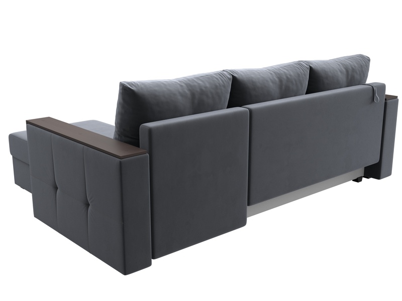 Диван угловой Валенсия Лайт правый угол, Велюр, SEVEN 17 серый