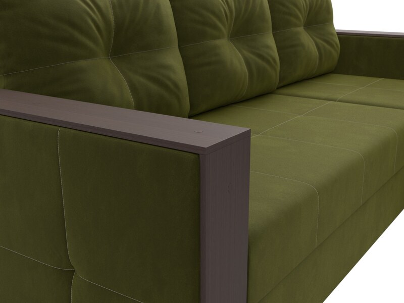 Диван угловой Валенсия Лайт правый угол, Микровельвет, Зеленый