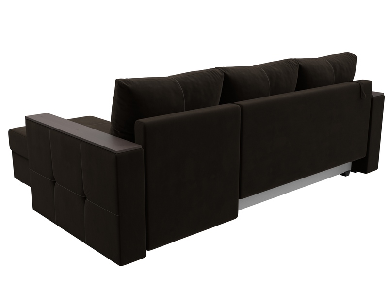 Диван угловой Валенсия Лайт правый угол, Микровельвет, Коричневый