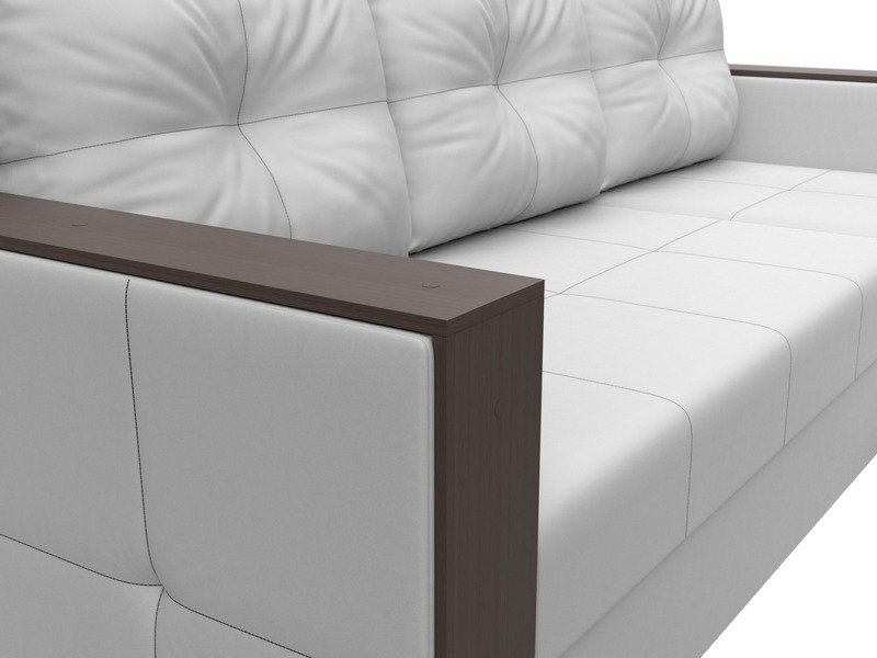 Диван угловой Валенсия Лайт правый угол, Экокожа, Белый