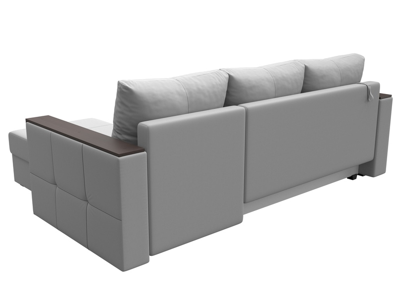 Диван угловой Валенсия Лайт правый угол, Экокожа, Белый