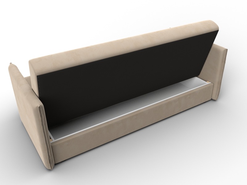 Диван-книжка Лига-018, Велюр, SEVEN 729 бежевый