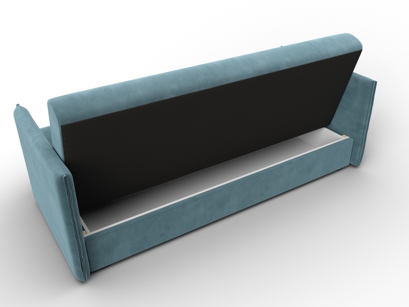 Диван-книжка Лига-018, Велюр, SEVEN 113 бирюзовый