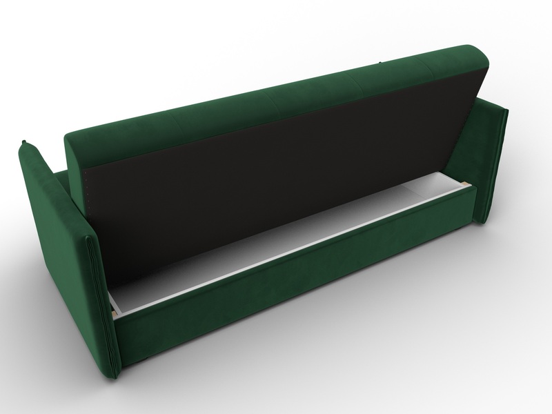 Диван-книжка Лига-018, Велюр, SEVEN 626 зеленый