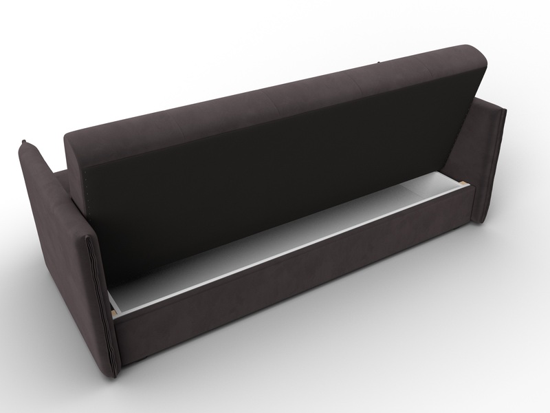 Диван-книжка Лига-018, Велюр, SEVEN 727 коричневый