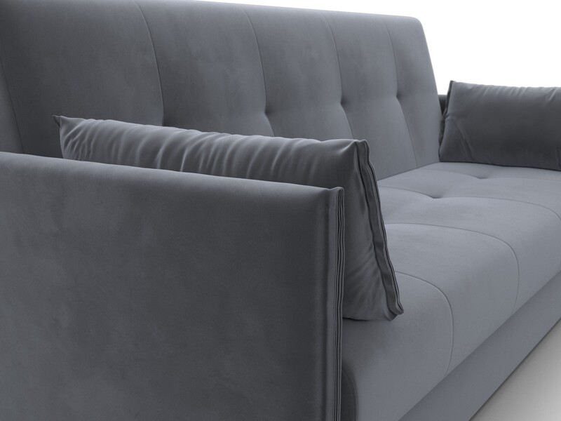 Диван-книжка Лига-018, Велюр, SEVEN 17 серый