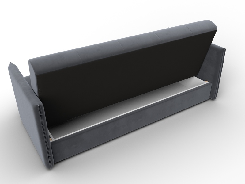 Диван-книжка Лига-018, Велюр, SEVEN 17 серый