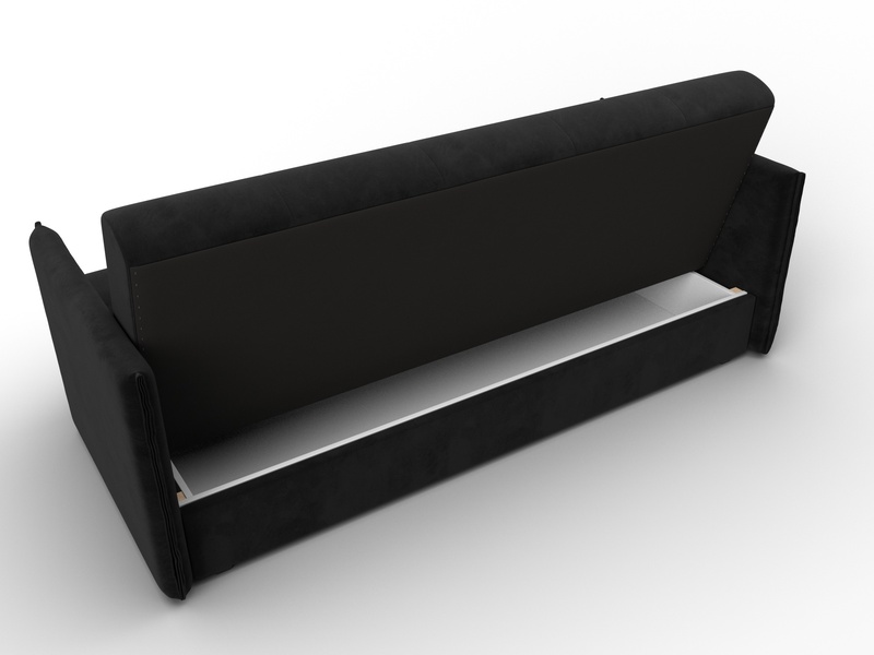 Диван-книжка Лига-018, Велюр, SEVEN 35 черный