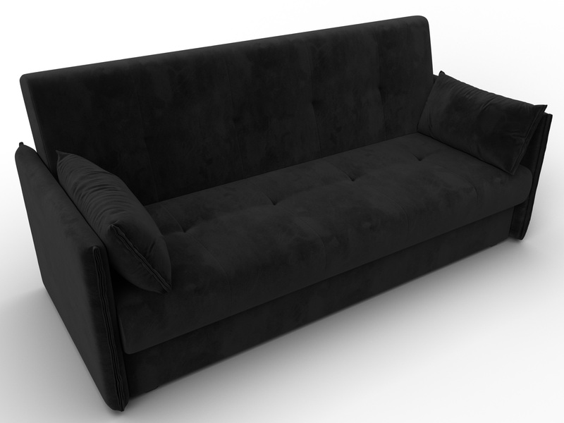 Диван-книжка Лига-018, Велюр, SEVEN 35 черный