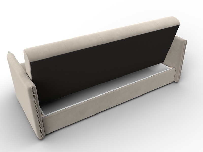 Диван-книжка Лига-018, Микровельвет, Бежевый