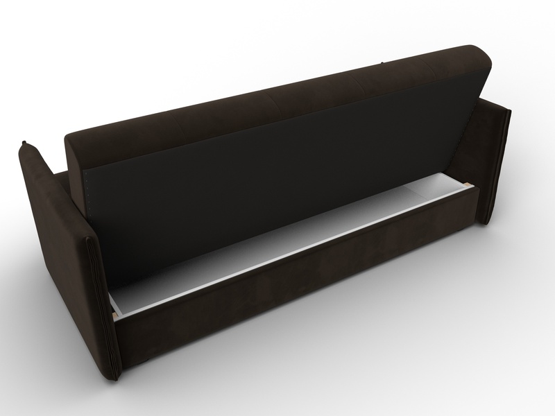 Диван-книжка Лига-018, Микровельвет, Коричневый