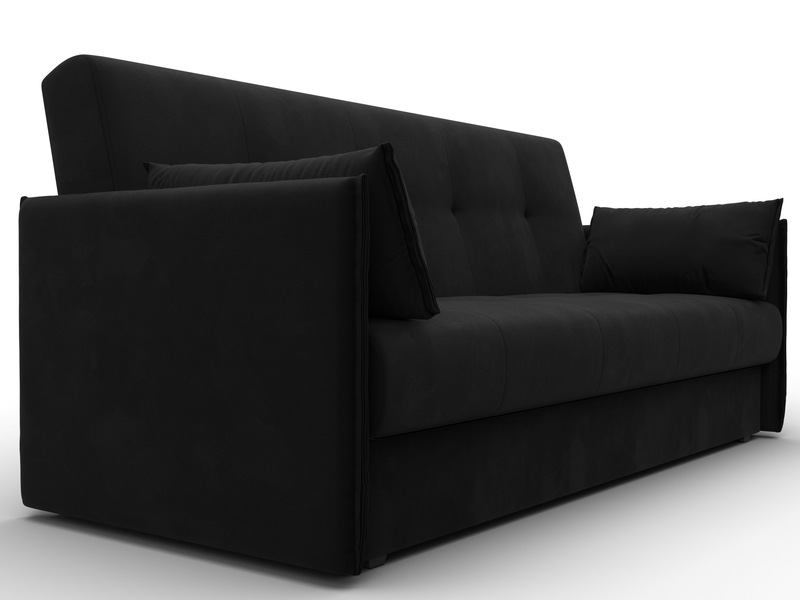 Диван-книжка Лига-018, Микровельвет, Черный