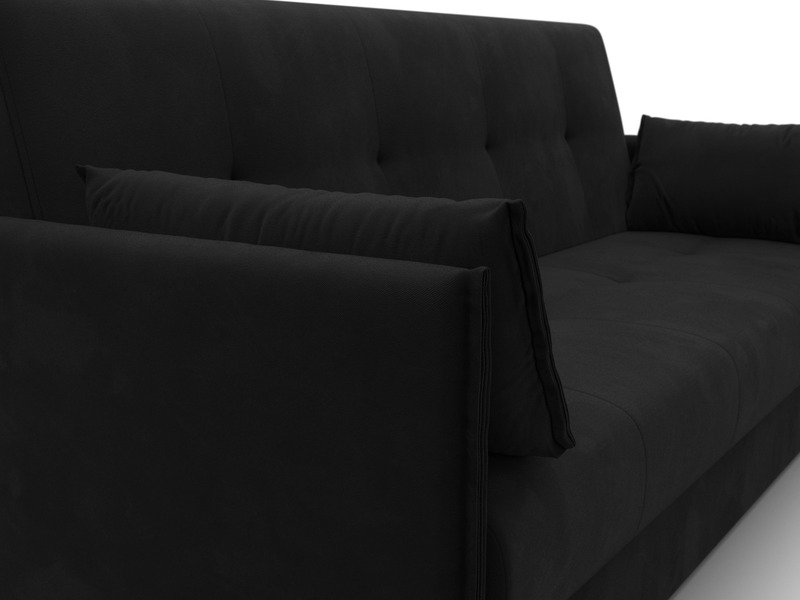 Диван-книжка Лига-018, Микровельвет, Черный