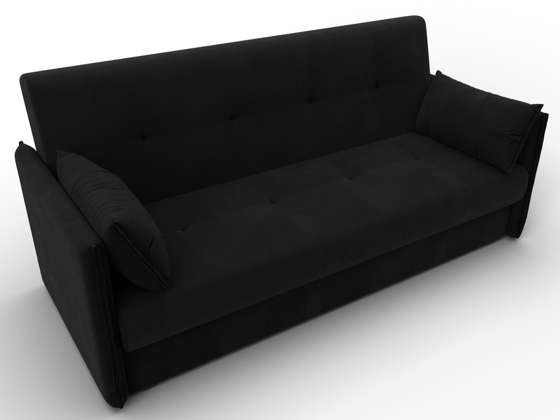 Диван-книжка Лига-018, Микровельвет, Черный