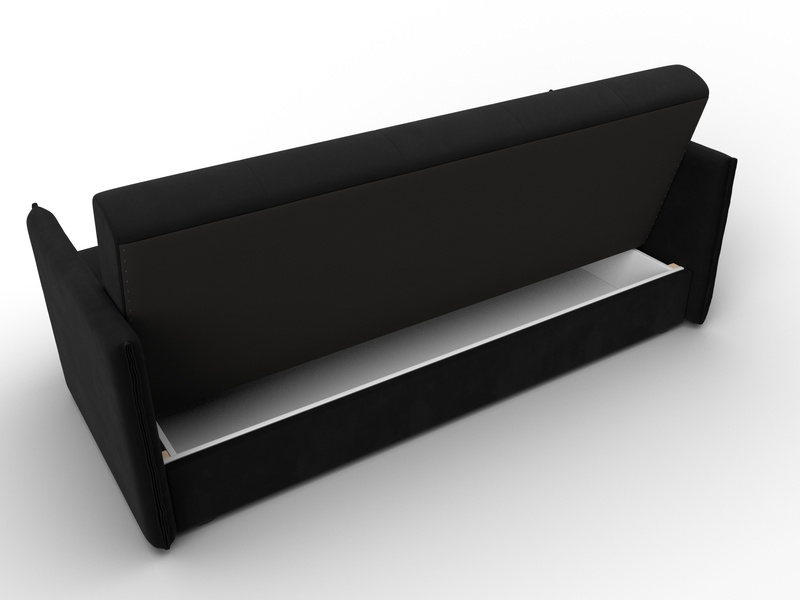 Диван-книжка Лига-018, Микровельвет, Черный