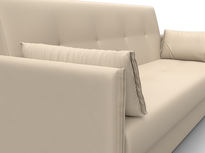 Диван-книжка Лига-018, Экокожа, Бежевый