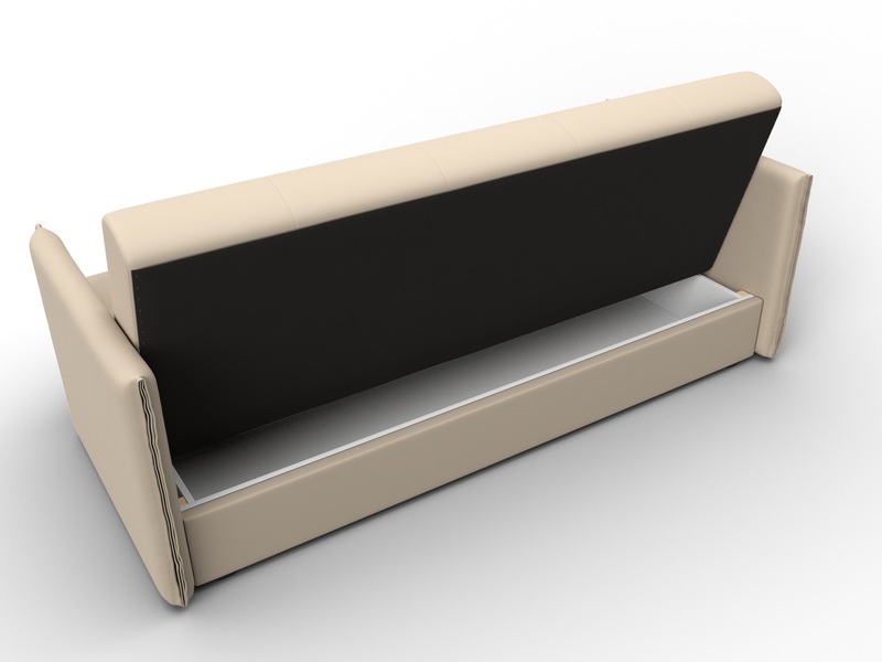 Диван-книжка Лига-018, Экокожа, Бежевый