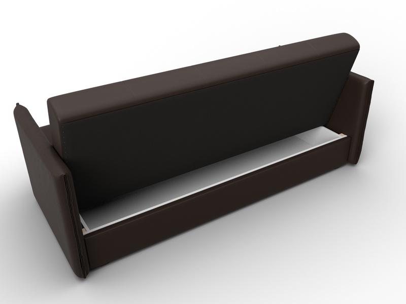 Диван-книжка Лига-018, Экокожа, Коричневый