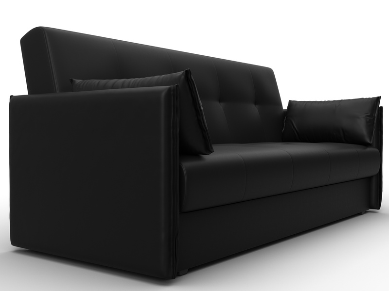 Диван-книжка Лига-018, Экокожа, Черный