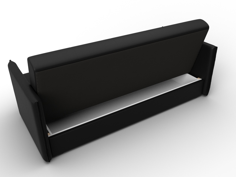 Диван-книжка Лига-018, Экокожа, Черный