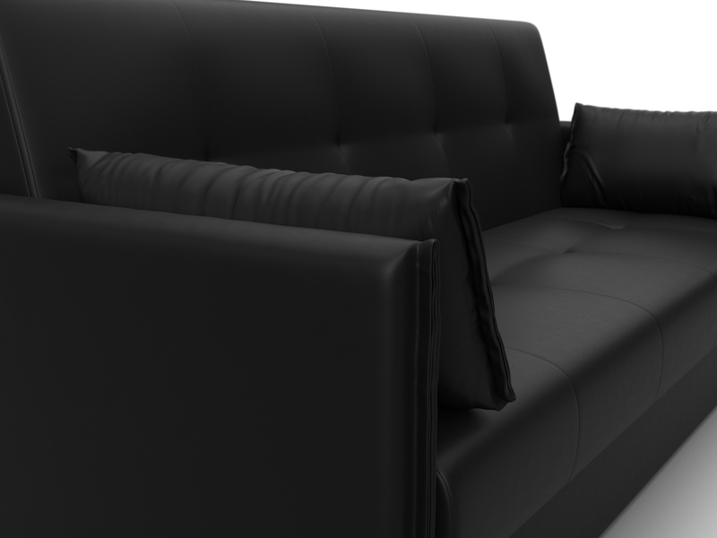 Диван-книжка Лига-018, Экокожа, Черный