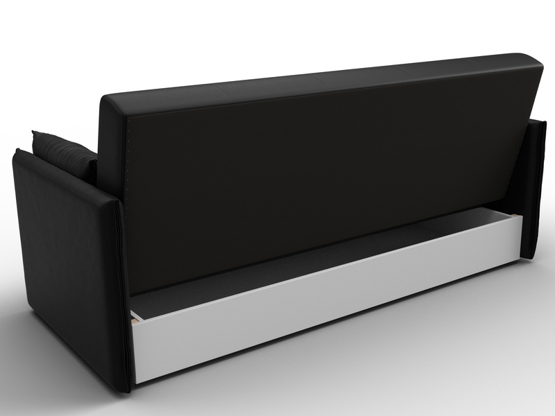 Диван-книжка Лига-018, Экокожа, Черный