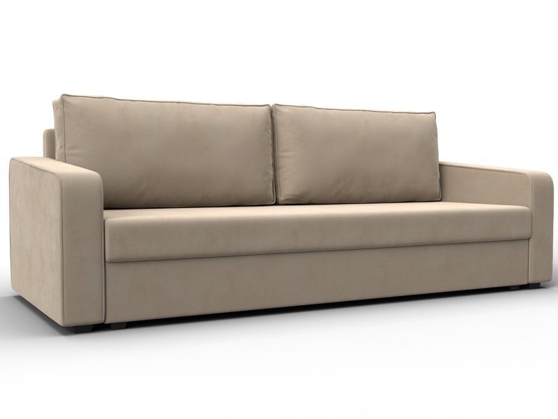 Диван прямой Лига-009, Велюр, SEVEN 729 бежевый